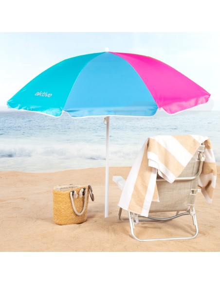 Sombrilla playa 8 varillas 180 cm multicolor
