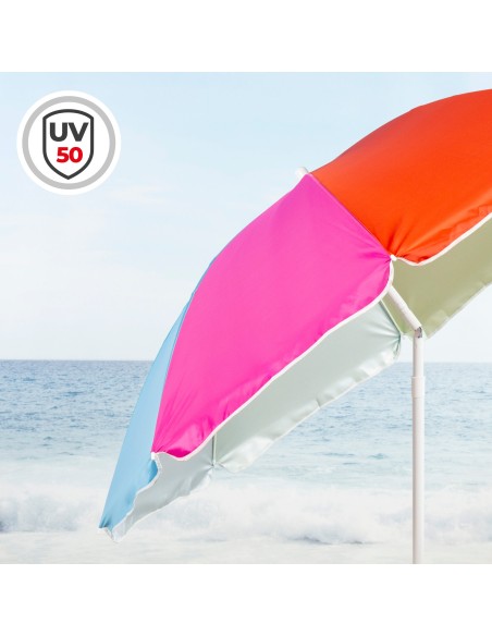 Sombrilla playa 8 varillas 180 cm multicolor