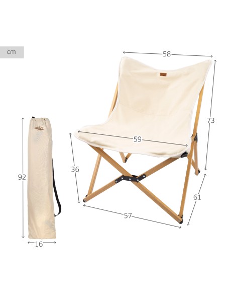 Sillón plegable glamping con bolsa