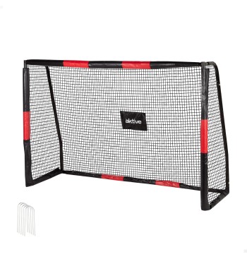 Portería de fútbol 180x60x120 cm con protección y piquetas