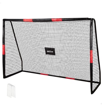 Portería de fútbol 240x85x160 cm con protección y piquetas