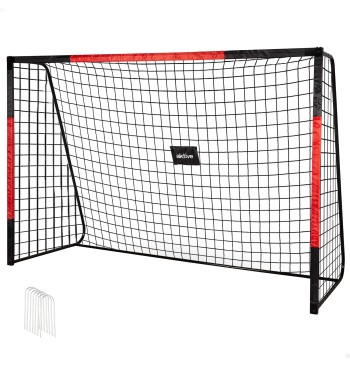 Portería de fútbol 300x120x200 cm de acero con red...
