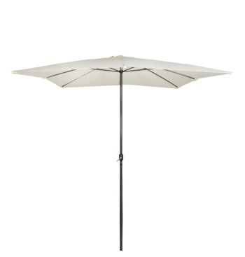 Parasol cuadrado 300x275 cm mástil aluminio crema