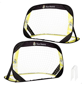 Real Madrid Set de 2 porterías pop-up 120x80x80 cm con 4...