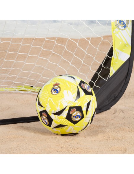 Pack Real Madrid portería pop-up 4 en 1 y balón de fútbol playa