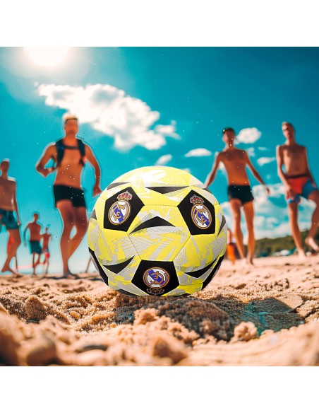 Pack Real Madrid portería pop-up 4 en 1 y balón de fútbol playa
