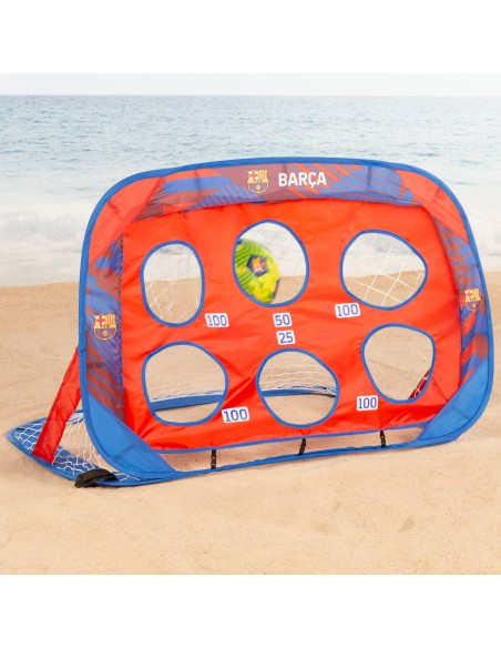 Pack FC Barcelona portería pop-up 4 en 1 y balón fútbol playa