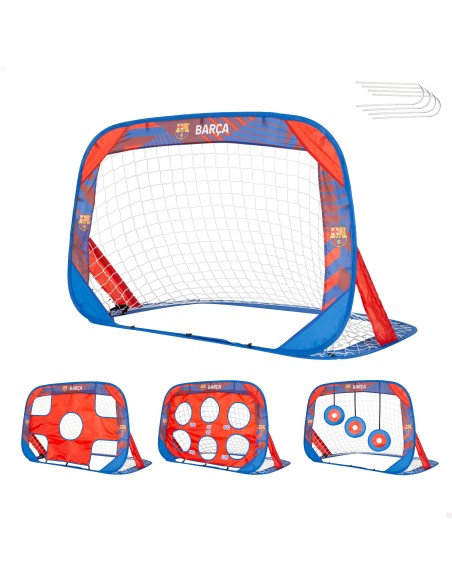 Pack FC Barcelona portería pop-up 4 en 1 y balón fútbol playa