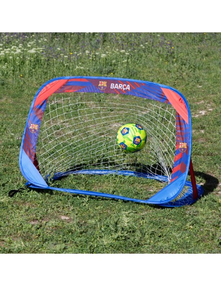 Pack FC Barcelona 2 porterías pop-up y balón fútbol playa