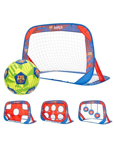 Pack FC Barcelona portería pop-up 4 en 1 y balón fútbol playa