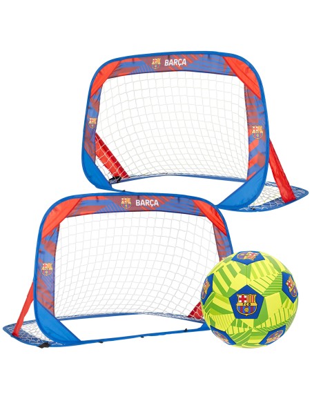Pack FC Barcelona 2 porterías pop-up y balón fútbol playa