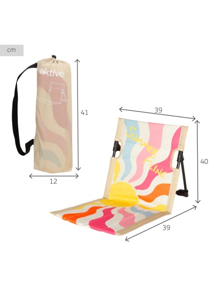 Esterilla playa plegable y reclinable 40x40x40 cm Summer Fling