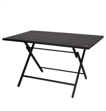 Mesa plegable jardín con agujero para sombrilla 120x75x70...