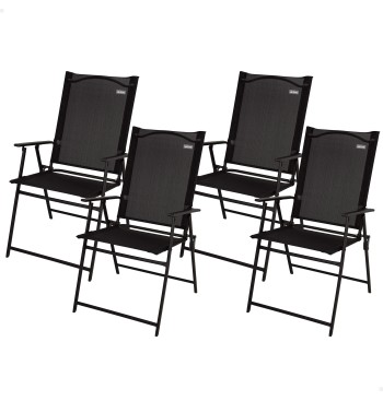 Pack 4 sillas plegables jardín slim 47x64x95 cm negro con...