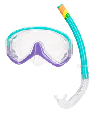 Set gafas de buceo y tubo adulto turquesa/lila