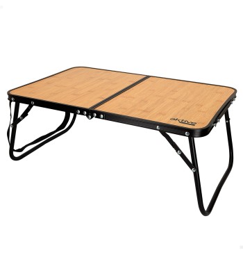 Mesa de camping plegable efecto bambú c/asas