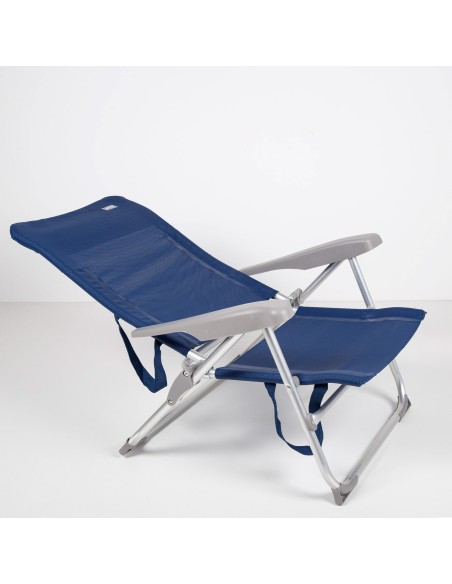 Silla playa plegado slim multiposición 47x56x89 cm azul