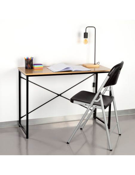 Max Home Escritorio madera y acero 100x40x70 cm