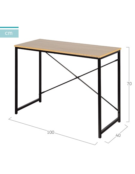 Max Home Escritorio madera y acero 100x40x70 cm