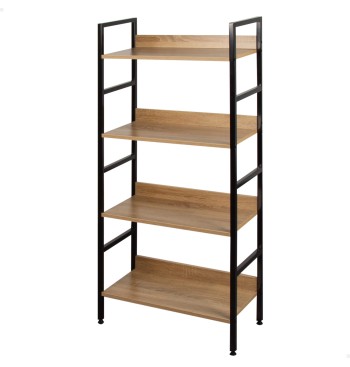 Max Home Estantería madera y acero 4 estantes 60x28x126 cm