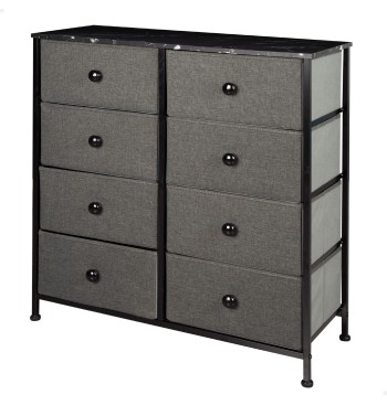 Max Home Cómoda negra efecto mármol 8 cajones de tela...