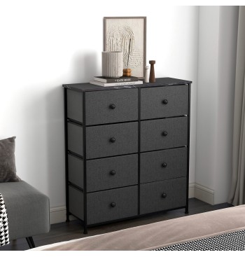 Max Home Cómoda negra efecto mármol 8 cajones de tela... 2