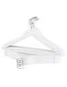 Max Home Pack 10 perchas de madera color blanco