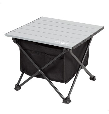 Mesa auxiliar plegable camping c/bolsa almacenamiento y...