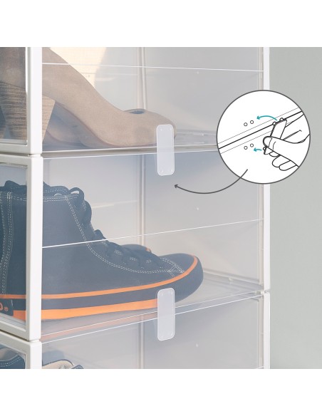 Max Home Pack 4 cajas zapatos transparentes, apilables y antivuelco T.46