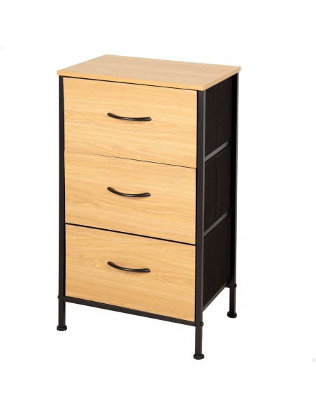 Max Home Cómoda madera y tela 40x30x75 cm