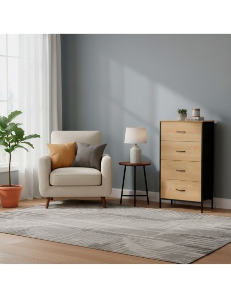 Max Home Cómoda madera y tela 55x30x100 cm