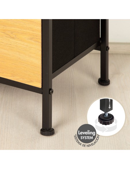 Max Home Cómoda madera y tela 55x30x100 cm