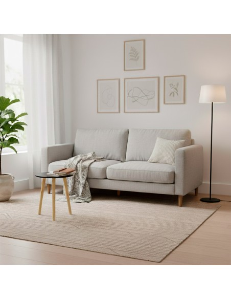 Max Home Mesa auxiliar redonda madera negra D35x40 cm