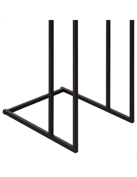 Max Home Mesa auxiliar sofá metal y cristal 40x30x59 cm