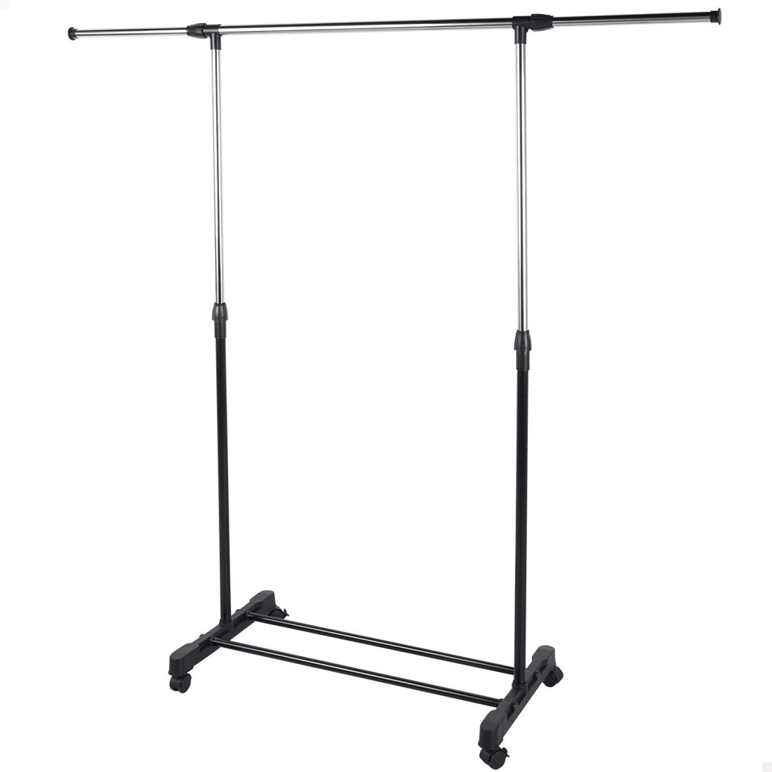 Max home burro ropa 1 barra ajustable en largo y alto con ruedas y rejilla inferior