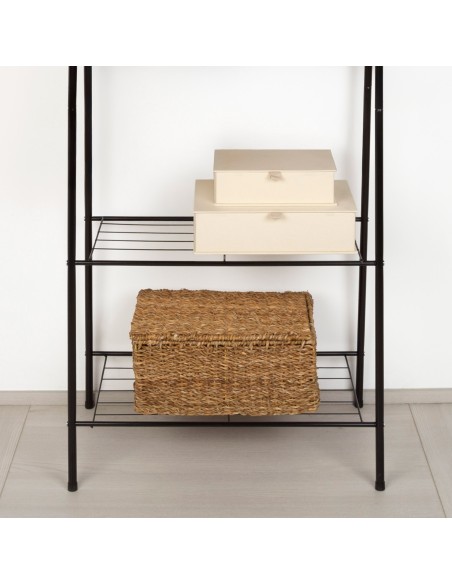 Max Home Burro ropa fijo 60x35x151 cm con dos estantes de rejilla