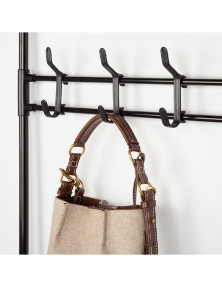 Max Home Perchero de pie 60x25x173 cm plástico con 8 perchas y 5 estantes