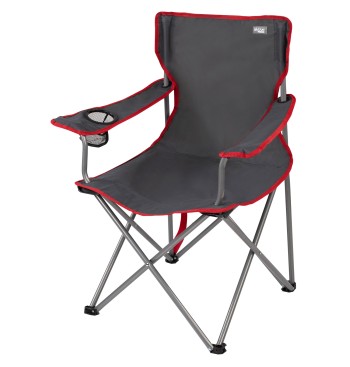 Silla plegable camping gris c/posavasos