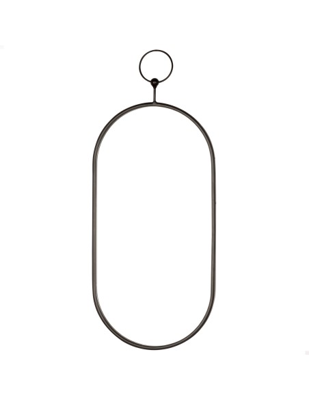 Max Home Espejo pared ovalado 25x50 cm con marco y enganche metal
