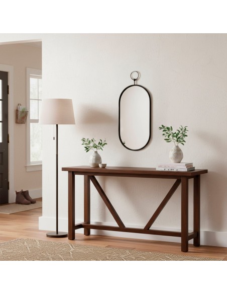 Max Home Espejo pared ovalado 25x50 cm con marco y enganche metal