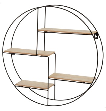 Max Home Estantería pared madera redonda asimétrica 4...