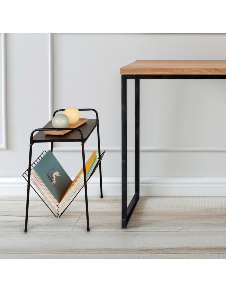 Max Home Mesa auxiliar con revistero 36x29x46 cm