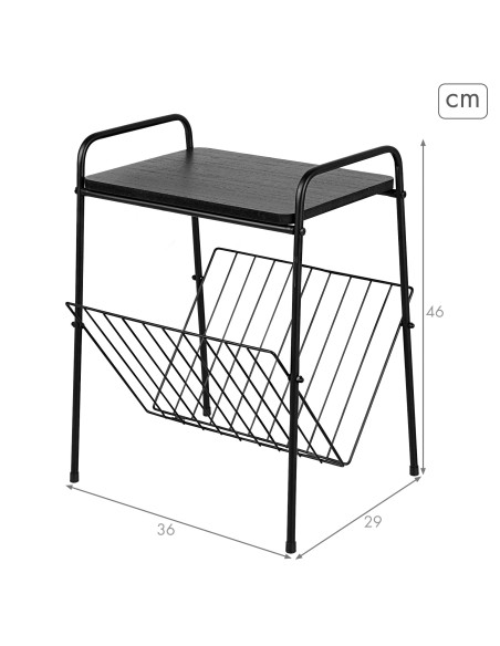 Max Home Mesa auxiliar con revistero 36x29x46 cm