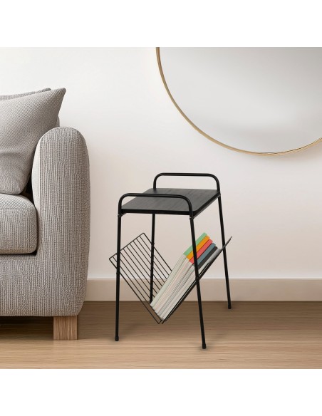 Max Home Mesa auxiliar con revistero 36x29x46 cm