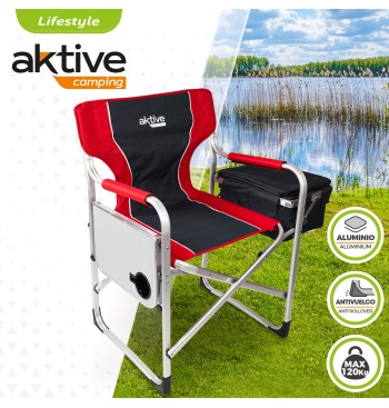 Silla camping director con mesa y bolsa térmica 2
