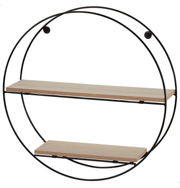 Max Home Estantería pared madera redonda 2 estantes...