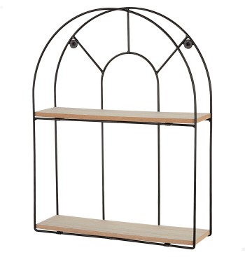 Max Home Estantería pared madera arco 2 estantes 35x10x45 cm