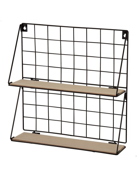 Max Home Estantería pared madera 2 estantes 40x11x41 cm