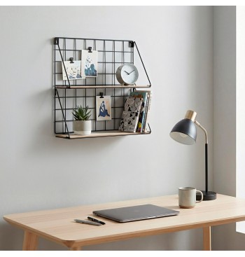 Max Home Estantería pared madera 2 estantes 40x11x41 cm 2