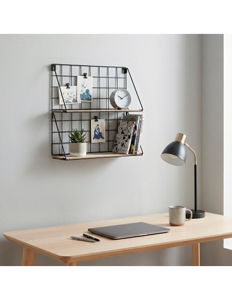 Max Home Estantería pared madera 2 estantes 40x11x41 cm